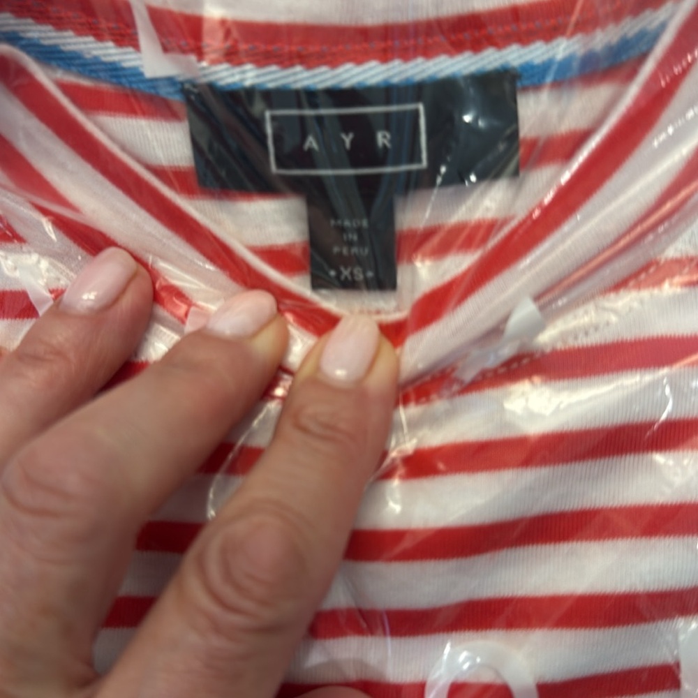 AYR NWT STILL SEALED XS🔴⚪️ The French Fry Long Sleeve Tee - Picture 2 of 2